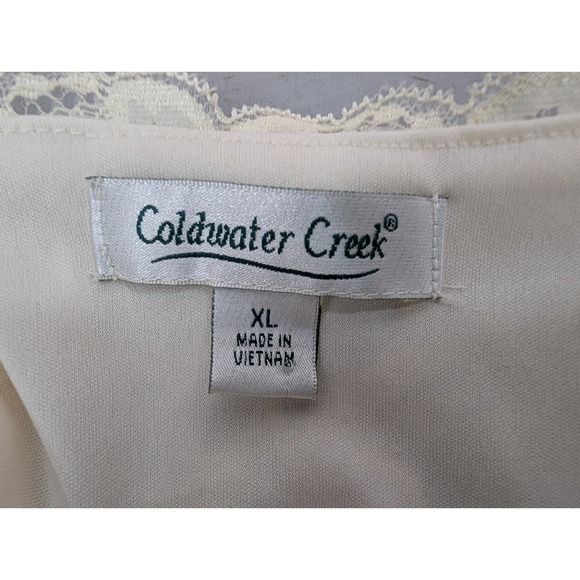 Coldwater Creek Cami Lace Top Size XL Ivory Sexy Chic Babydoll Stretchy Feminine - Picture 2 of 9
